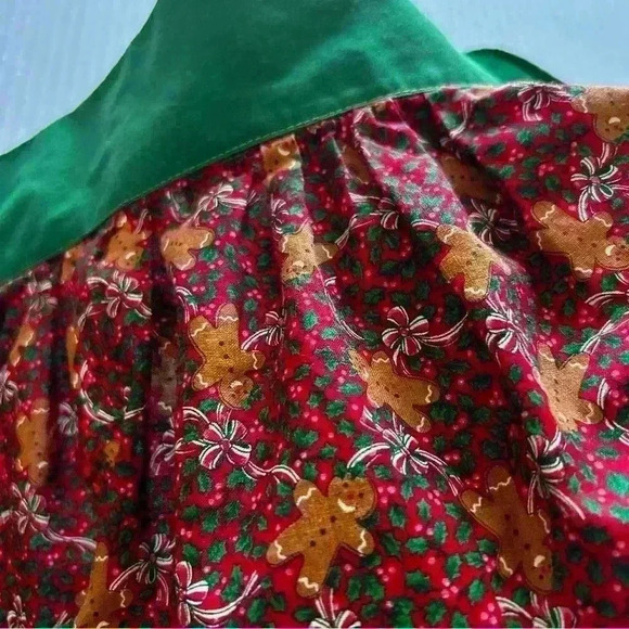 2/$30 Vintage Handmade Half Apron  Gingerbread Man Christmas Holiday with Pocket - Picture 5 of 7